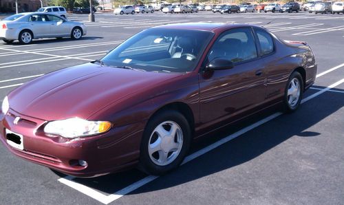 2001 chevrolet monte carlo ss, 3.8l, 73k, dealer serviced, excellent condition