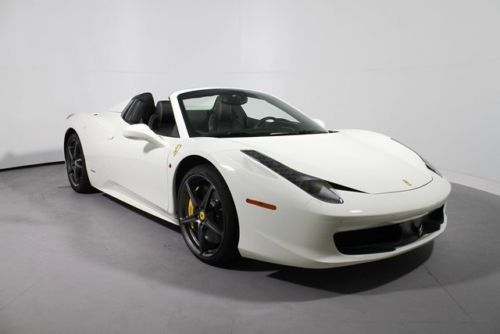 2013 458 spider ferrari approved cpo white low miles fresh trade buy it now