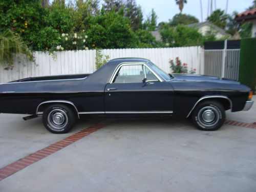 1972 Chevy El Camino Black on Black AC car 1968 1969 1970 1971 chevelle, image 3