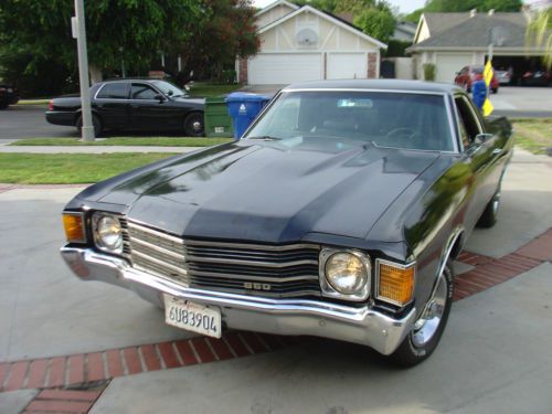 1972 Chevy El Camino Black on Black AC car 1968 1969 1970 1971 chevelle, image 17