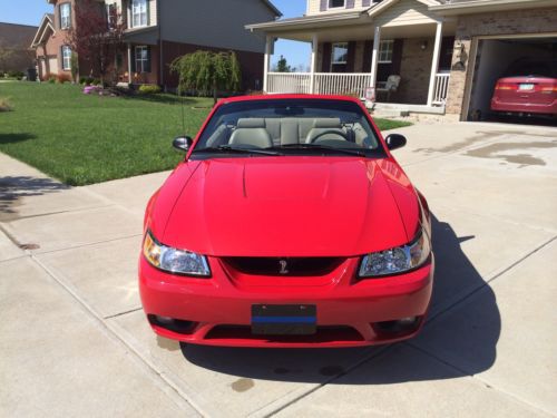 1999 rio red ford mustang svt cobra convertible 2-door 4.6l