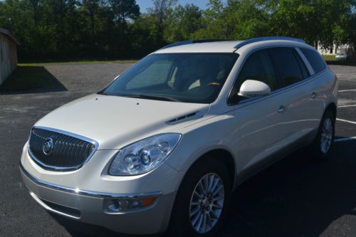 Pearl white Buick Enclave w/Tan interior.  3rd row seating, Rear DVD ent., US $19,500.00, image 2
