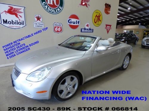 2005 sc 430,pwr hard top,nav,htd lth,mark levinson,18in wheels,89k,we finance!!