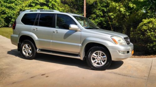 2004 lexus gx470 4.7l 4wd v8 dvd tow package sunroof leather silver 3rd row