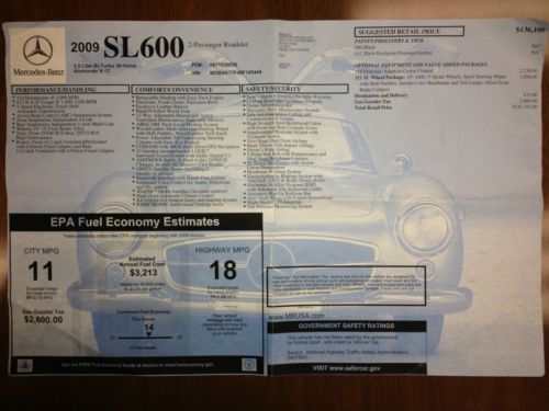 2009 Mercedes-Benz SL600 Convertible, US $49,750.00, image 7