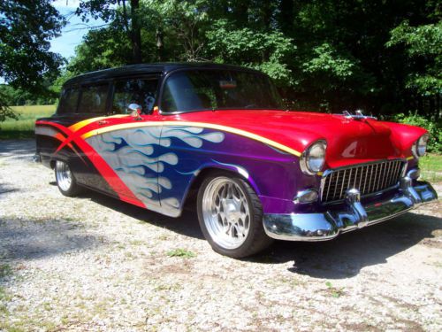 1955 two door station wagon street rod, custom, pro street, pro touring, hot rod