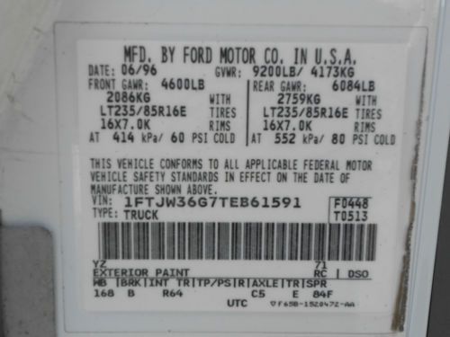 1996 FORD F350 XLT 7.5L 460 GAS ENGINE LIFTED 4X4, image 21