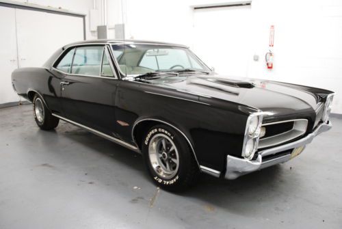 1966 pontiac gto 242 car black 400 auto buckets power disc pwr str console nice