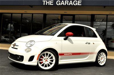 2012 fiat 500 abarth 160hp turbo 1.4 finished in bianco over nero/rosso leather!
