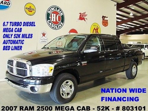 2007 ram 2500 mega cab slt 4x2,diesel,auto,cloth,17in wheels,52k,we finance!!