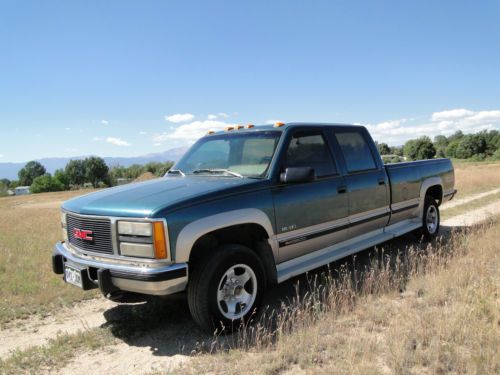 1994 gmc chevy 1 ton 4x4 turbo diesel crew cab k3500 truck