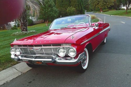 1961 chevy impala convertible, red, ss package, restored