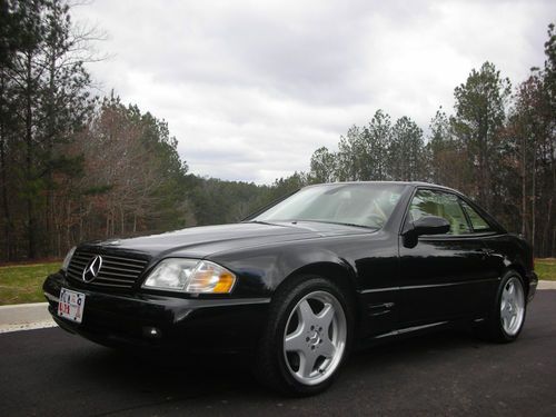 Mercedes-benz sl500 sport amg roadster convertible 5.0l black &amp; tan beauty! 63k!