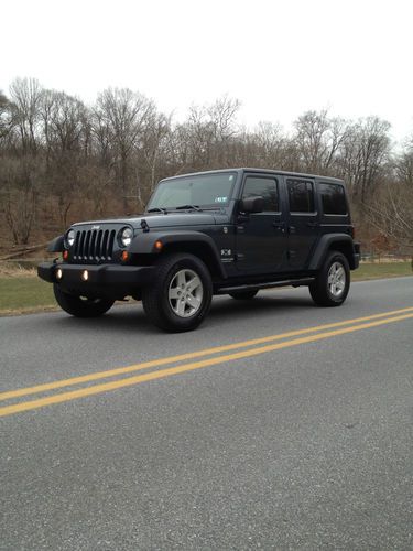 1-owner! 2008 jeep wrangler unlimited x sport 4-door steel blue pearlcoat!