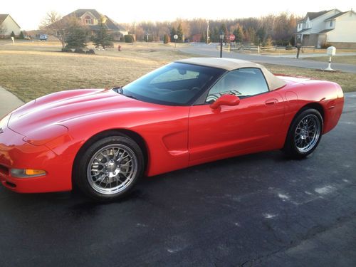 2002 chevrolet corvette vette convertible torch red low miles