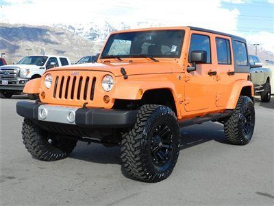 Unlimited sahara 4x4 4 door hardtop custom new lift wheels tires auto leather