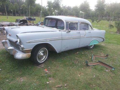 1956 chevy bel air 4 door very complete project to restore..no reserve!!!!