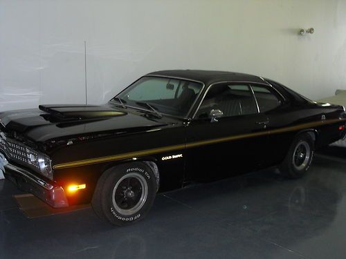 1974 plymouth gold duster/space duster triple black, sun roof mopar rare tx9!!