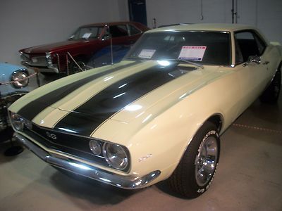 1967 chevy camaro ss yellow with black stripes v8