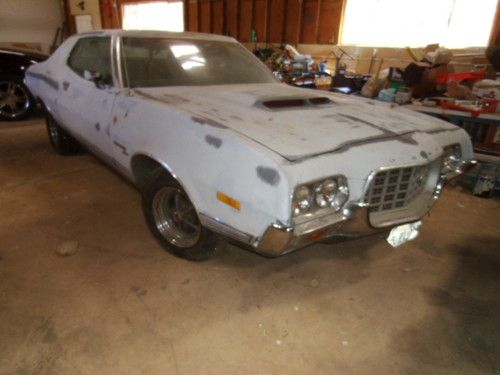 72 ford grand torino sport, 351cj,  'q' code car,  4 speed,  all stock,  no rust