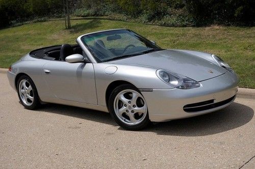 2001 porsche 911 cabriolet 6-speed silver / black w/ service records