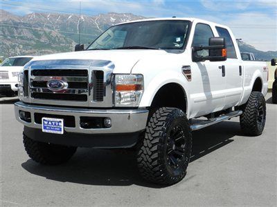 Crew cab lariat 4x4 powerstroke diesel custom new lift wheels tires leather auto