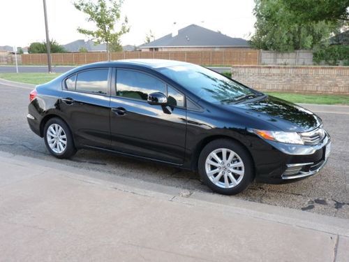 2012 honda civic ex sedan 4-door 1.8l black with grey cloth interior