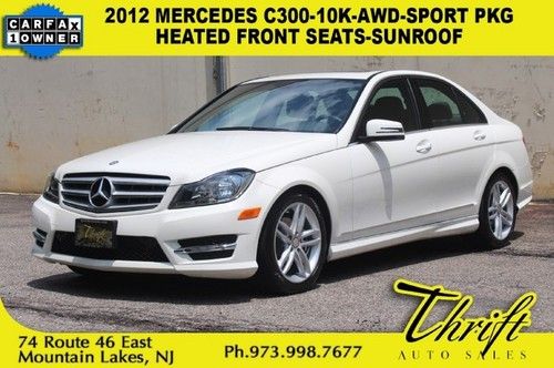 2012 mercedes c300-10k-awd-sport pkg-heated front seats-sunroof