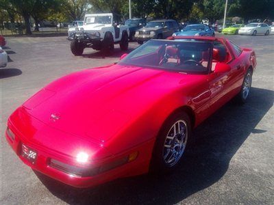 1992 corvette coupe 17550 miles automatic cold a/c p/w red leather new tires whl