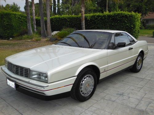 1987 CADILLAC ALLANTE CONVERTIBLE PEARL WHITE ORIGINAL TAN LEATHER, US $5,950.00, image 2