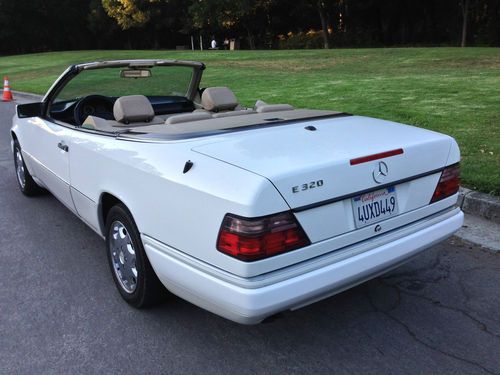 1995 mercedes e320 cabriolet convertible white, new chocolate brown top