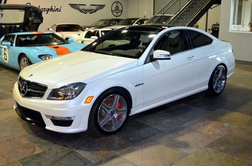 Mercedes c63 amg 6.3l 481 hp v8 diamond white amg performance package porcelain