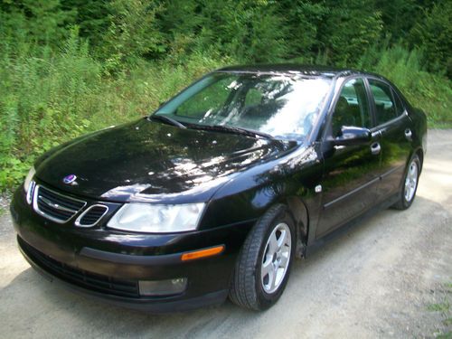 2003 saab 9-3 linear sedan 4-door 2.0l turbo 5 spd black on black leather loaded