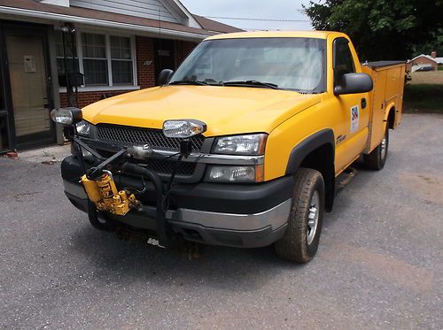 2003 chevy k2500 4x4 duramax utility bed meyers snow plow meyer snowplow 2500hd, image 2