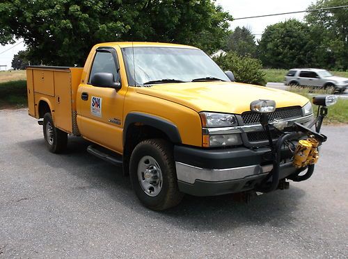 2003 chevy k2500 4x4 duramax utility bed meyers snow plow meyer snowplow 2500hd, image 3