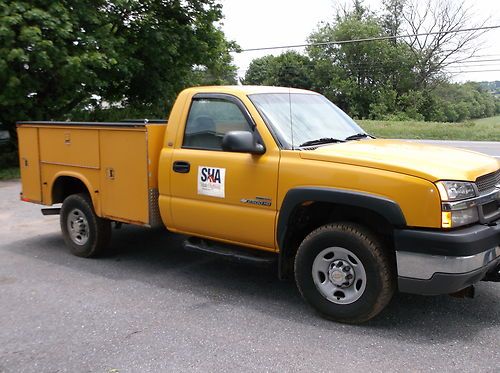2003 chevy k2500 4x4 duramax utility bed meyers snow plow meyer snowplow 2500hd, image 4