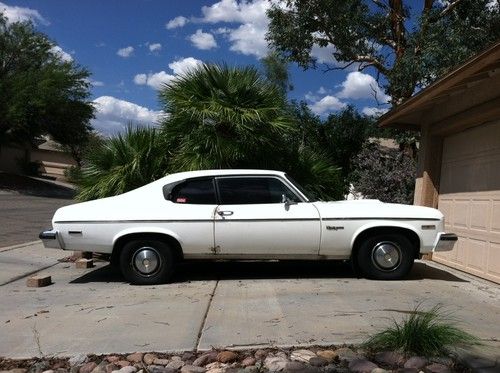 1974 chevy nova custom 2-door white sedan,, fair condition