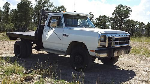 1991 dodge w350 cummings diesel flatbed 4x4 3500 manual rust free