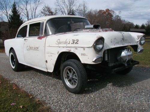 1955 chevy no reserve 4 speed sbc v8 gasser hot rod old drag car vintage classic