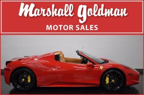 2013 ferrari 458 spider rosso corsa red/beige leather f1 1600 miles