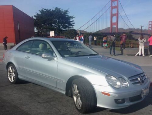 2006 mercedes benz clk 350 2d coupe silver/blue 91k miles beige leather interior