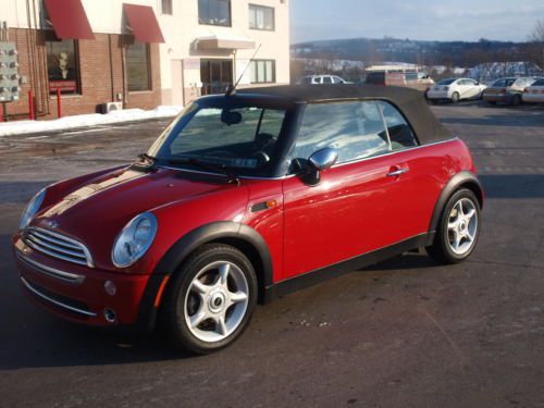 Mini cooper convertible 5 speed manual 4cyl  red 2006 leather 1.6l hatchback