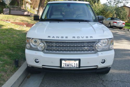 Clean title land rover range rover supercharged white/ivory piano black wood