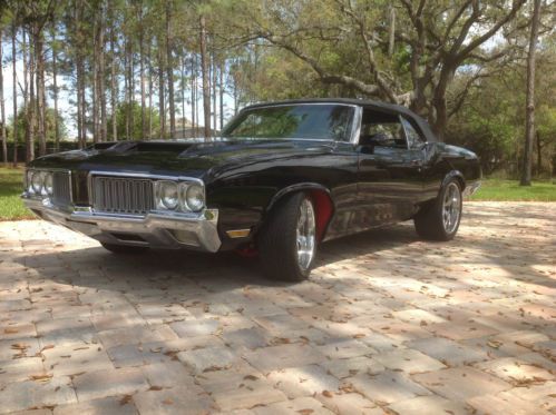 1970 oldsmobile cutlass resto mod convertible triple black 455 5-speed