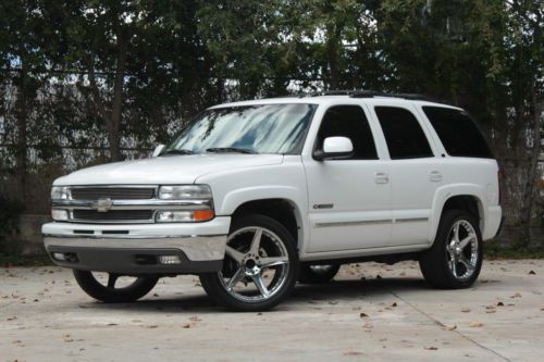 Chevy tahoe chevrolet clean 22 in wheels leather no accidents 123k 2002 &#039;02