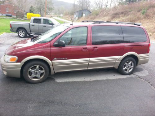 2004 pontiac montana mini van fwd extended 7 passenger 3.4l v6 burgundy/tan