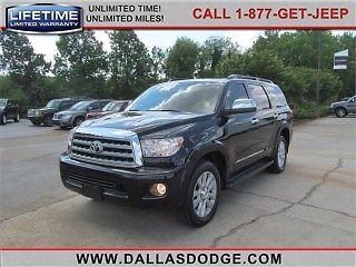 2011 toyota sequoia platinum at nav, dvd, tow, loaded &amp; xclean metallic black