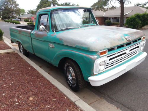 Green 1966 ford f-100 352 v8 windsor family