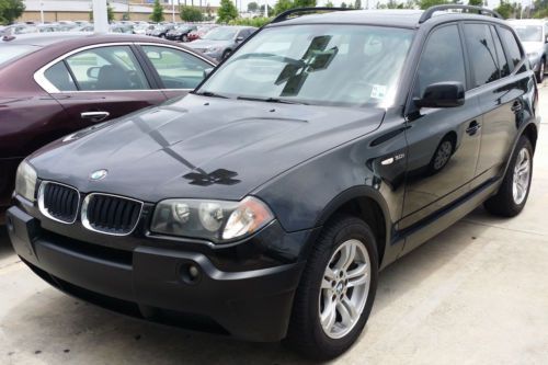 2005 bmw x3 3.0i 3.0l black w/black leather, nav, moonroof, awd, tow pkg, carfax