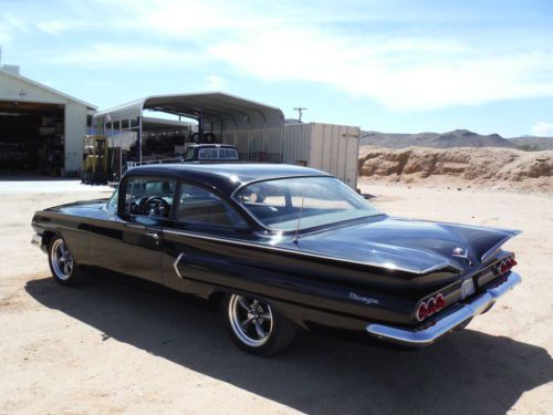 1960 RARE! BISCAYNE 2 DOOR CALIFORNIA CAR ! 350 4 SPEED, MIDNIGHT BLACK !!!, US $19,500.00, image 7